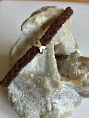 Braided Suede Bracelet with Silver X Charm